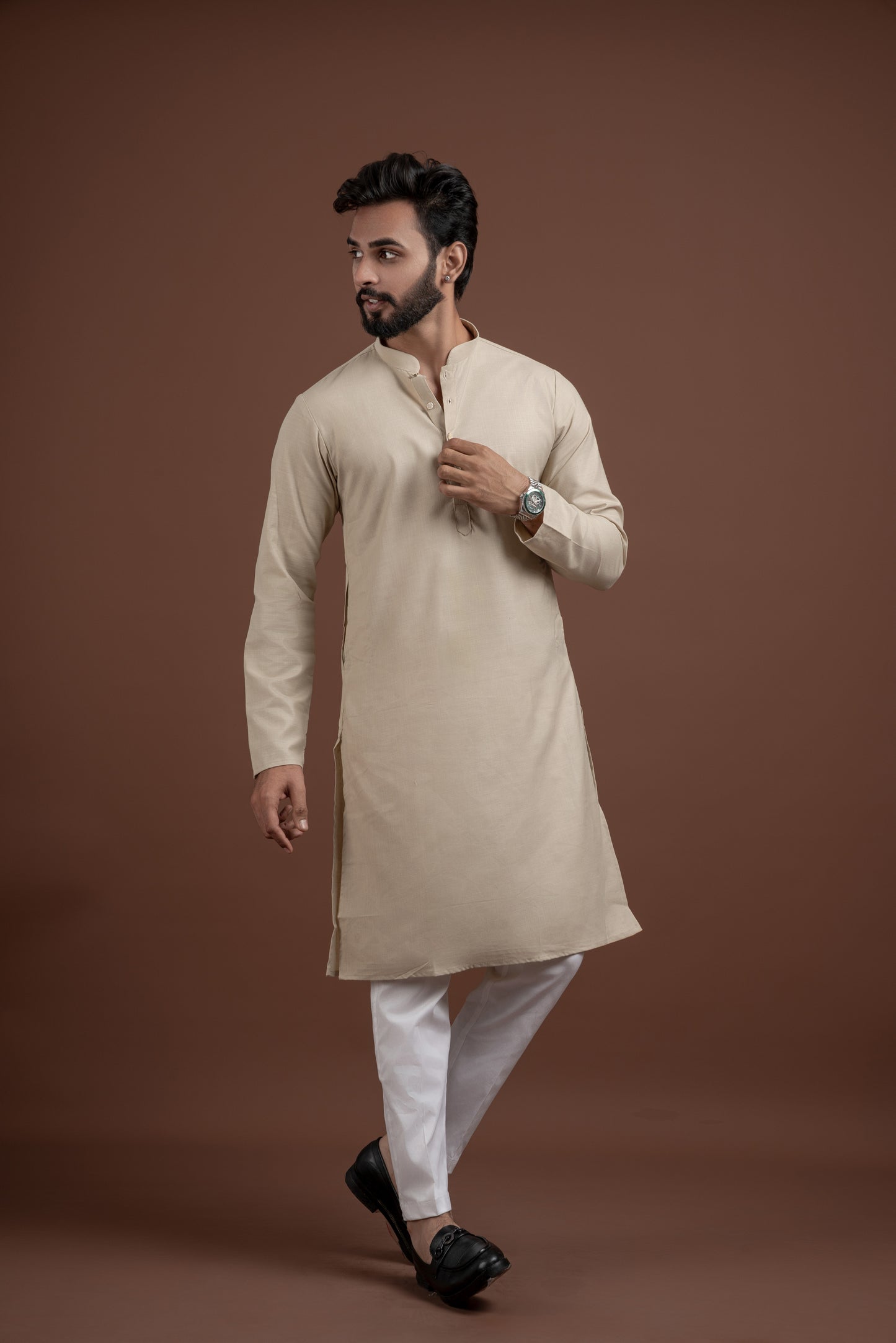 PLAIN DOUBLE MAGIC CHIKOO KURTA