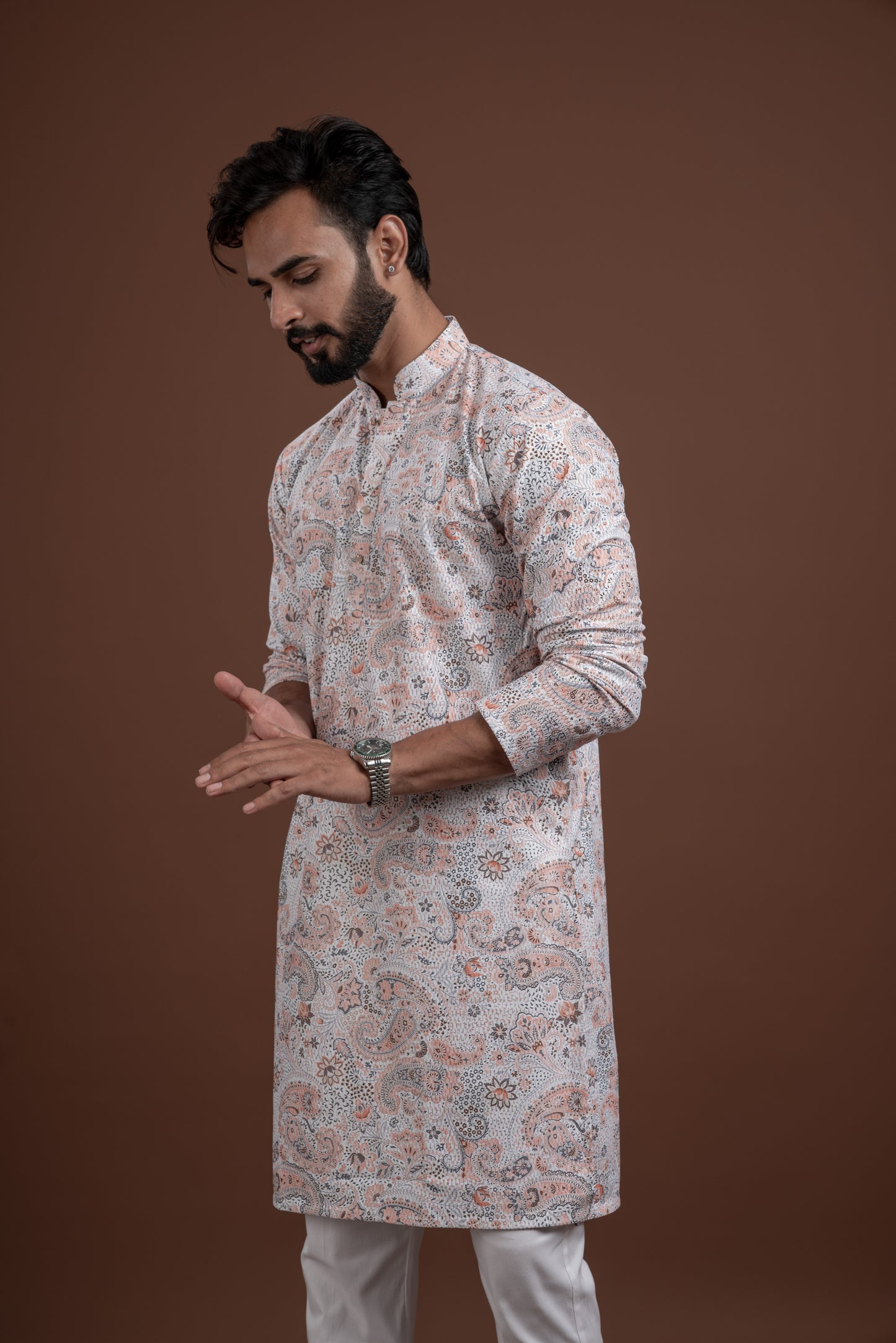PRINTED DIGITAL WAFFEL KURTA