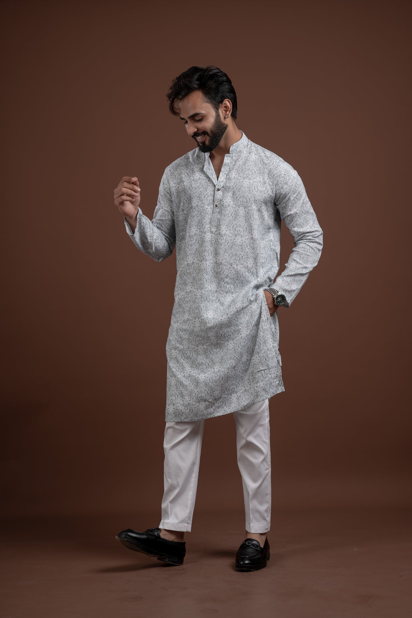 LINEN PRINTED KURTA