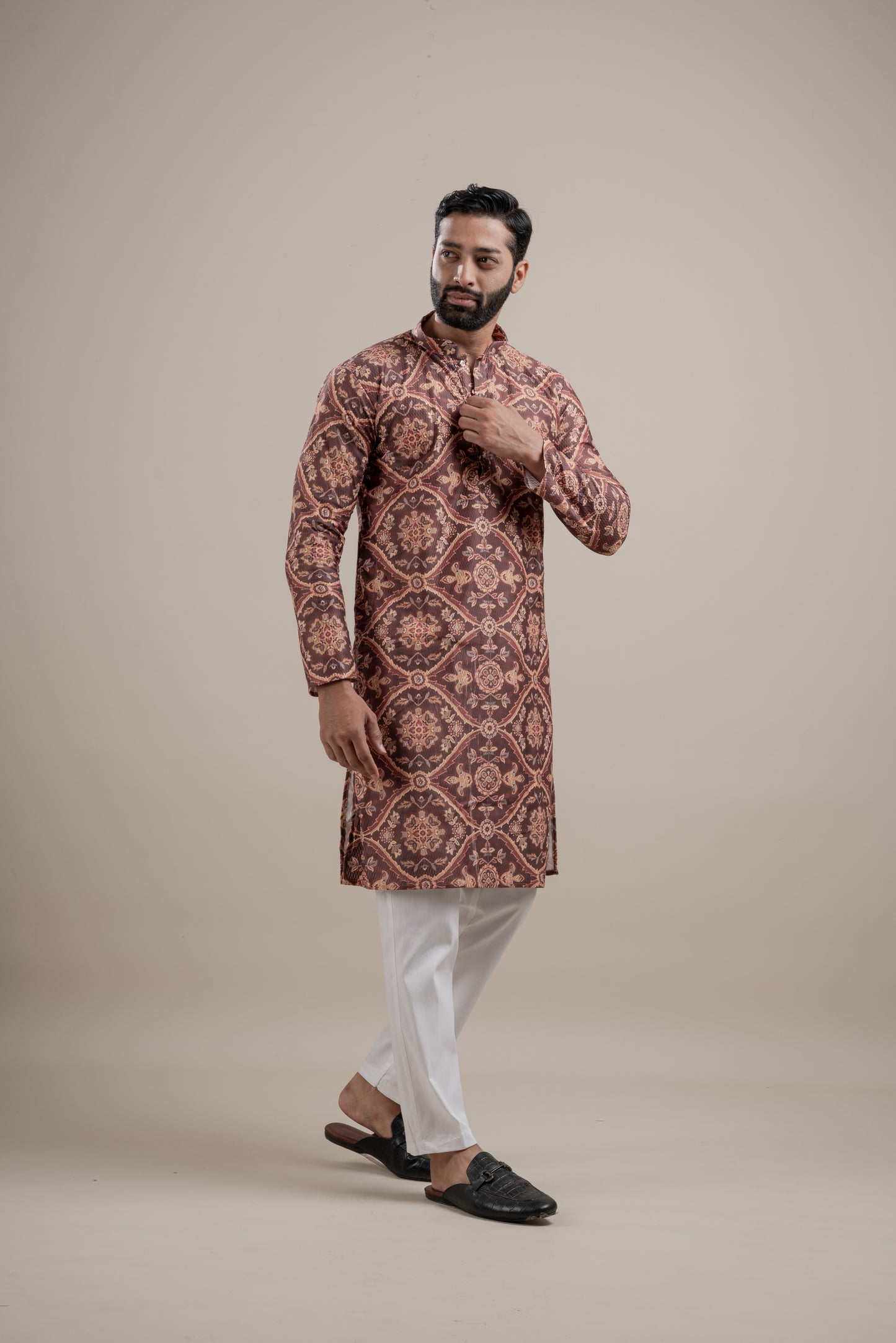 PRINTED DIGITAL WAFFEL KURTA