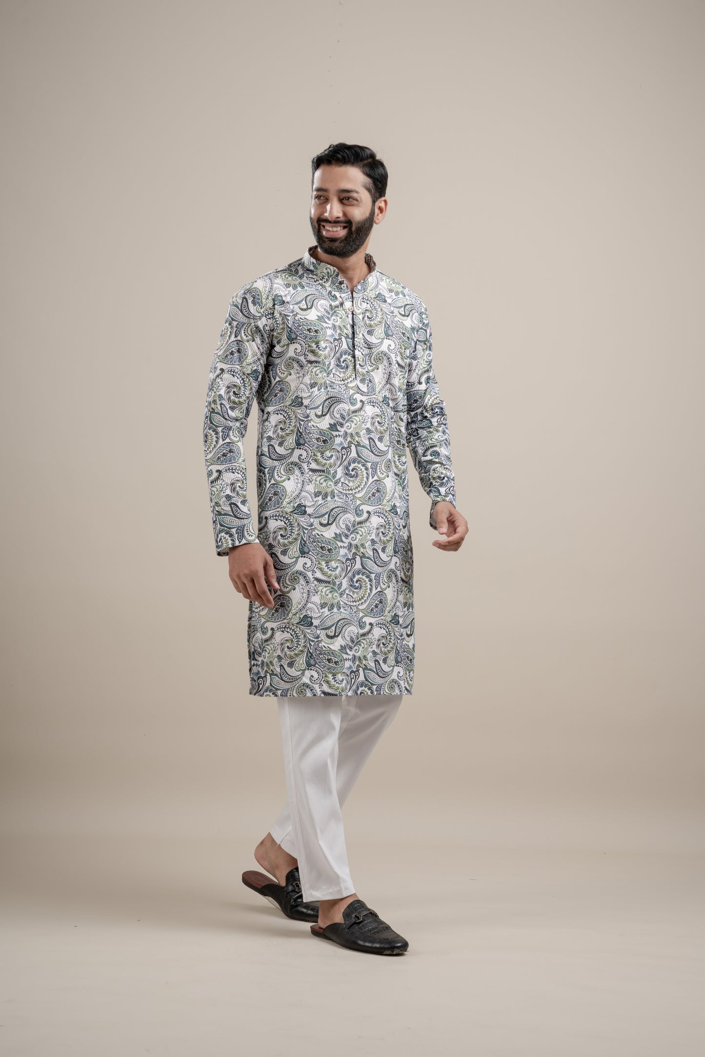 PRINTED DIGITAL WAFFEL KURTA