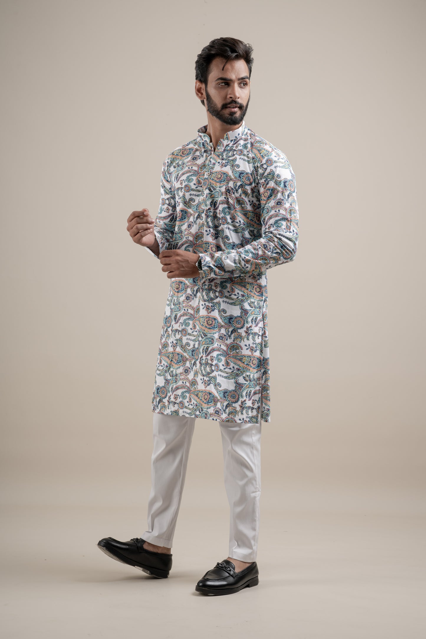PRINTED DIGITAL WAFFEL KURTA