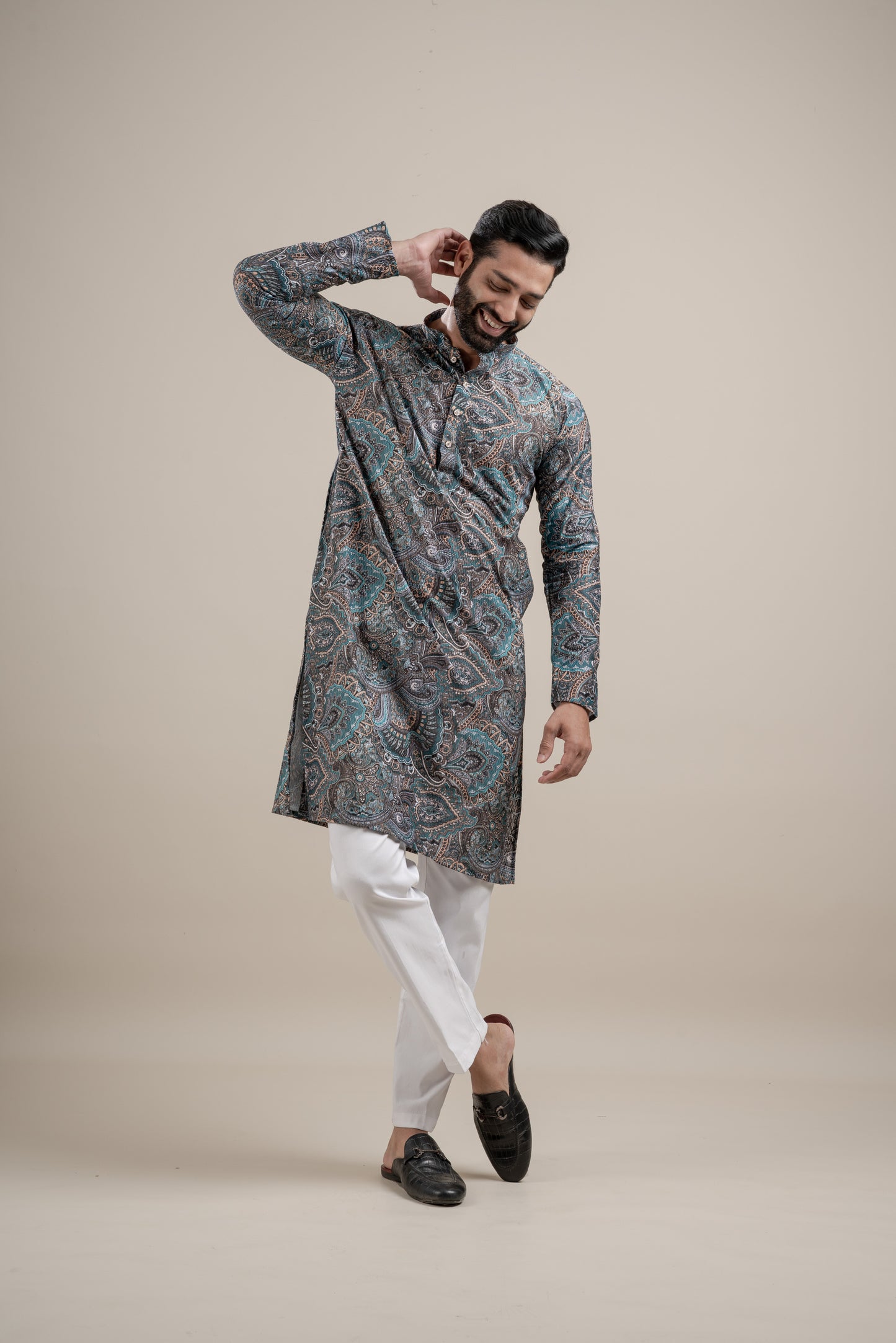 PRINTED DIGITAL WAFFEL KURTA