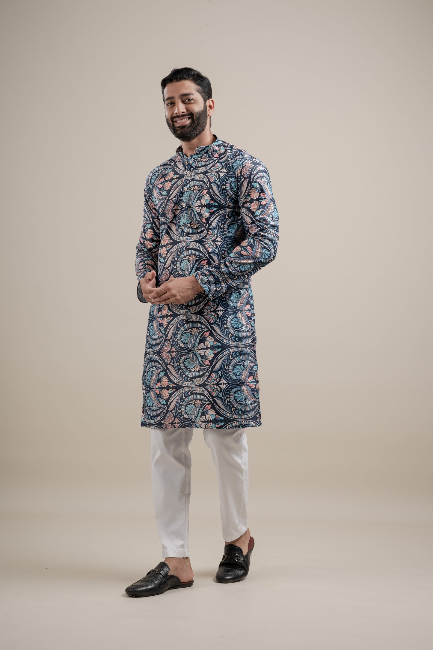 PRINTED DIGITAL WAFFEL KURTA
