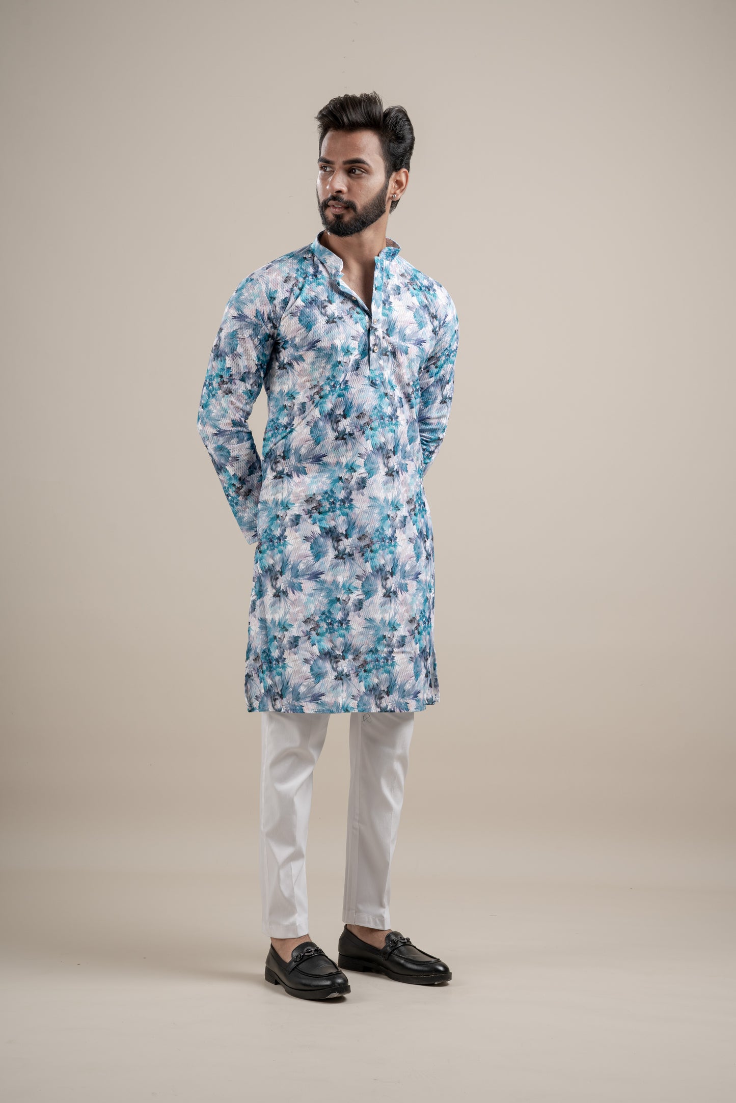 PRINTED DIGITAL WAFFEL KURTA