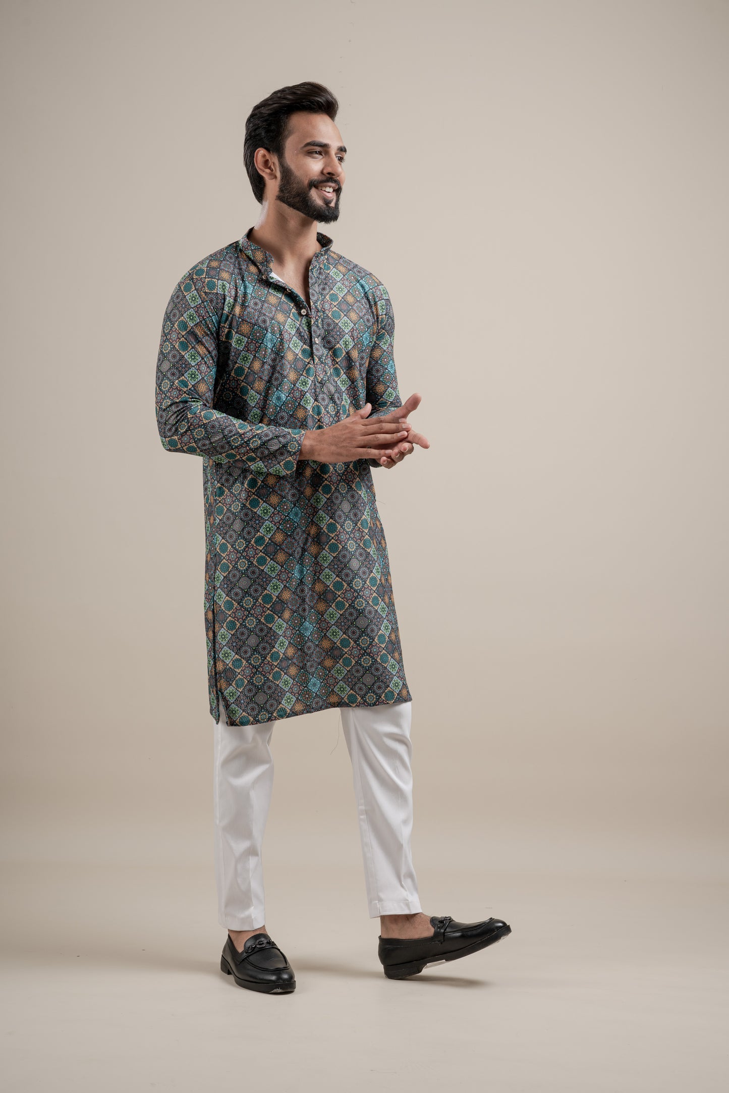 PRINTED DIGITAL WAFFEL KURTA