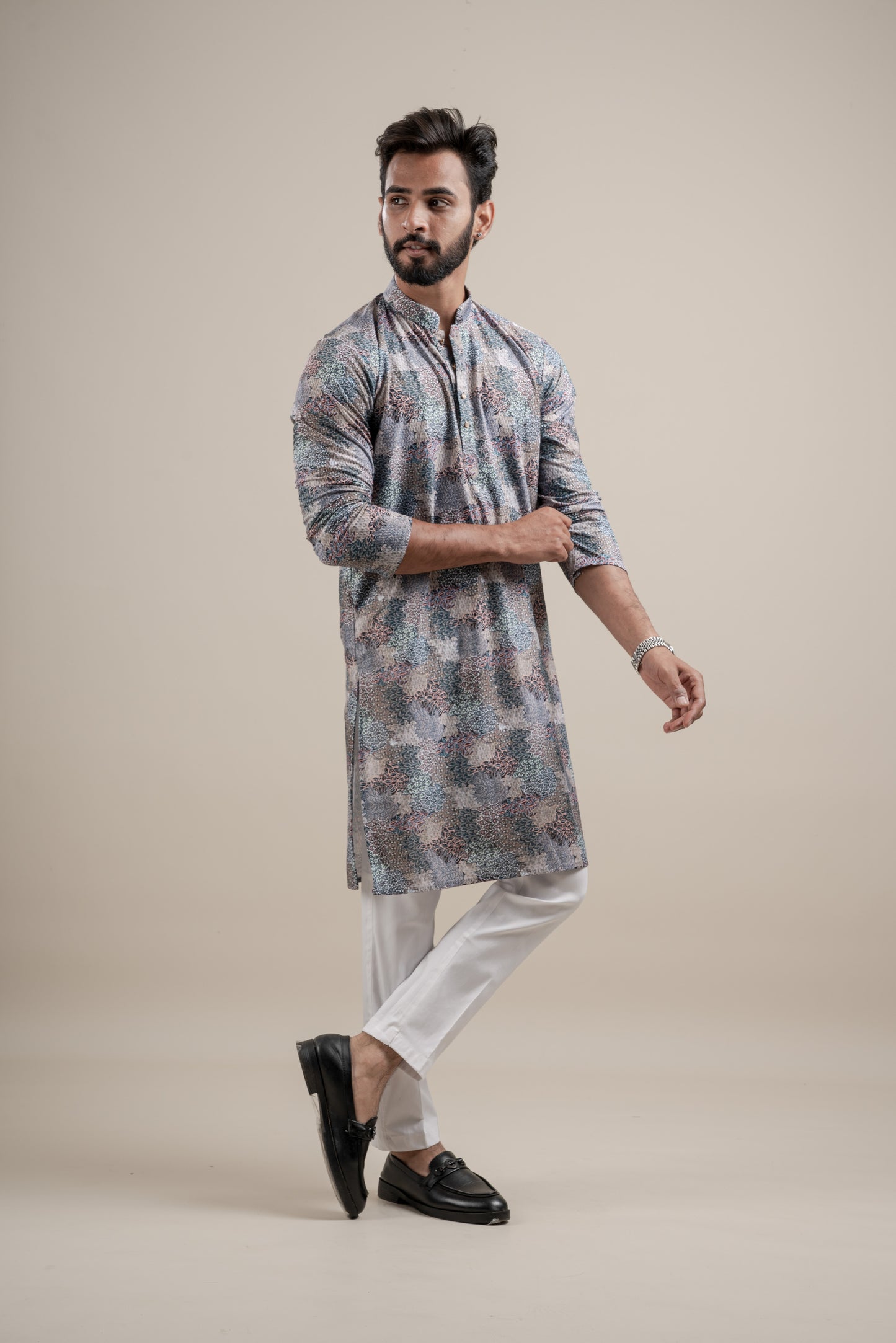 PRINTED DIGITAL WAFFEL KURTA