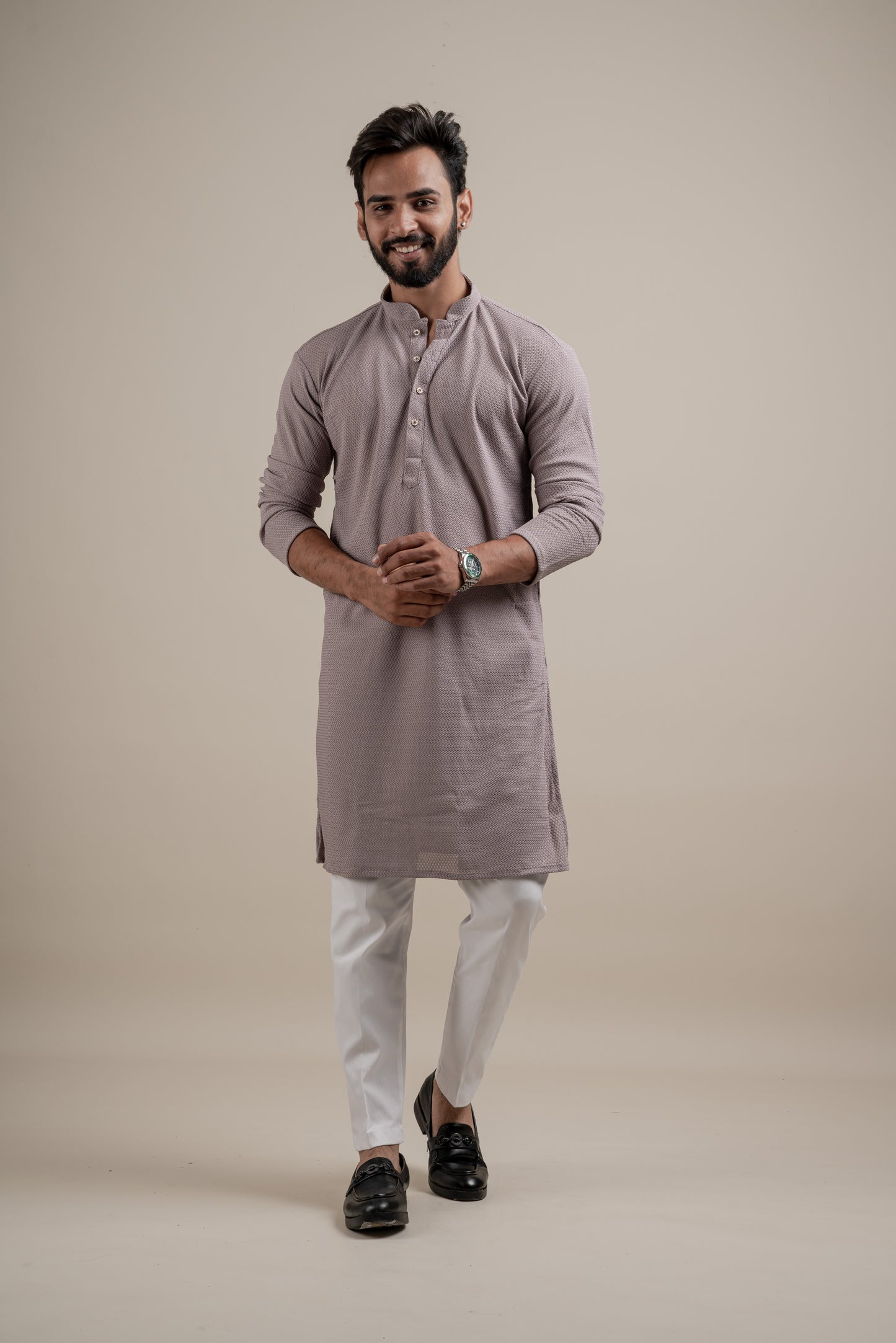 PLAIN ULTRA STRECHY LAVENDER KURTA