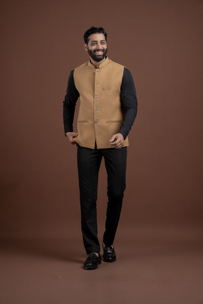 PLAIN BROWN NEHRU JACKET