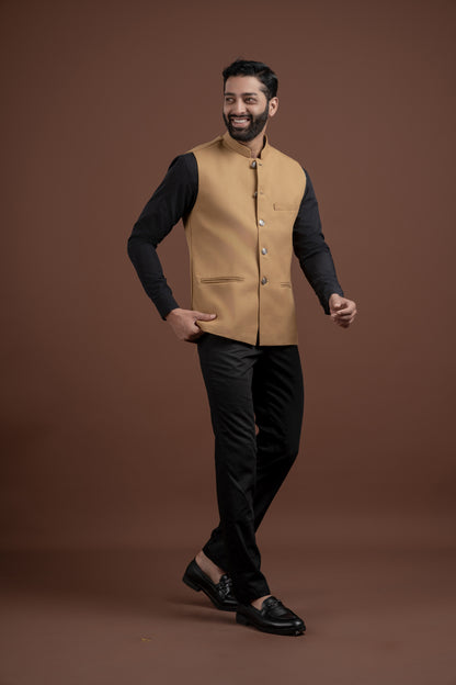 PLAIN BROWN NEHRU JACKET