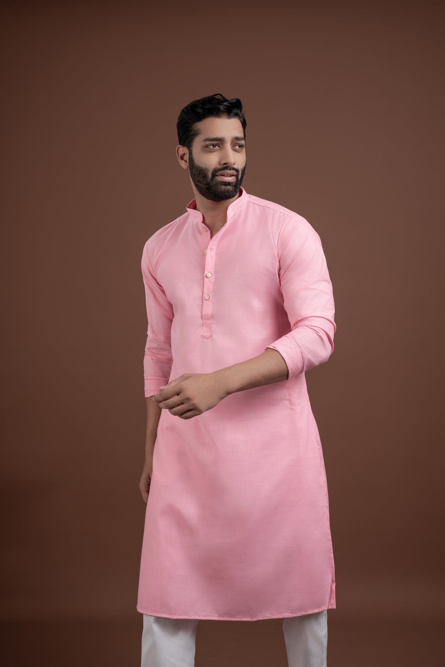 PLAIN DOUBLE MAGIC BABY PINK KURTA