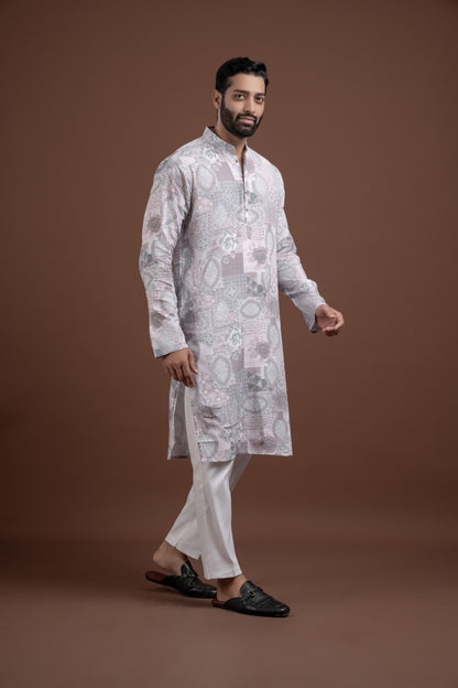 LINEN PRINTED KURTA