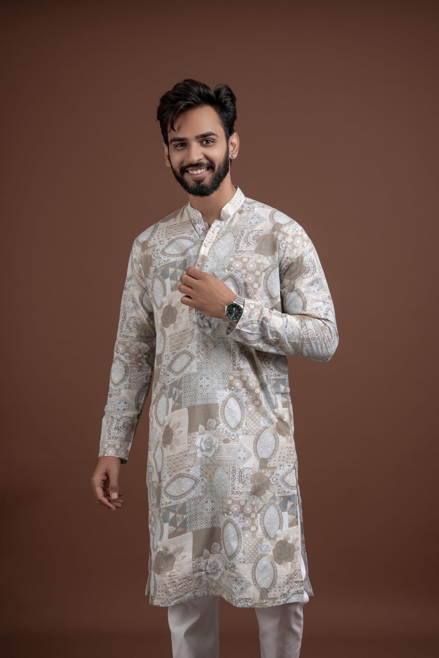 LINEN PRINTED KURTA