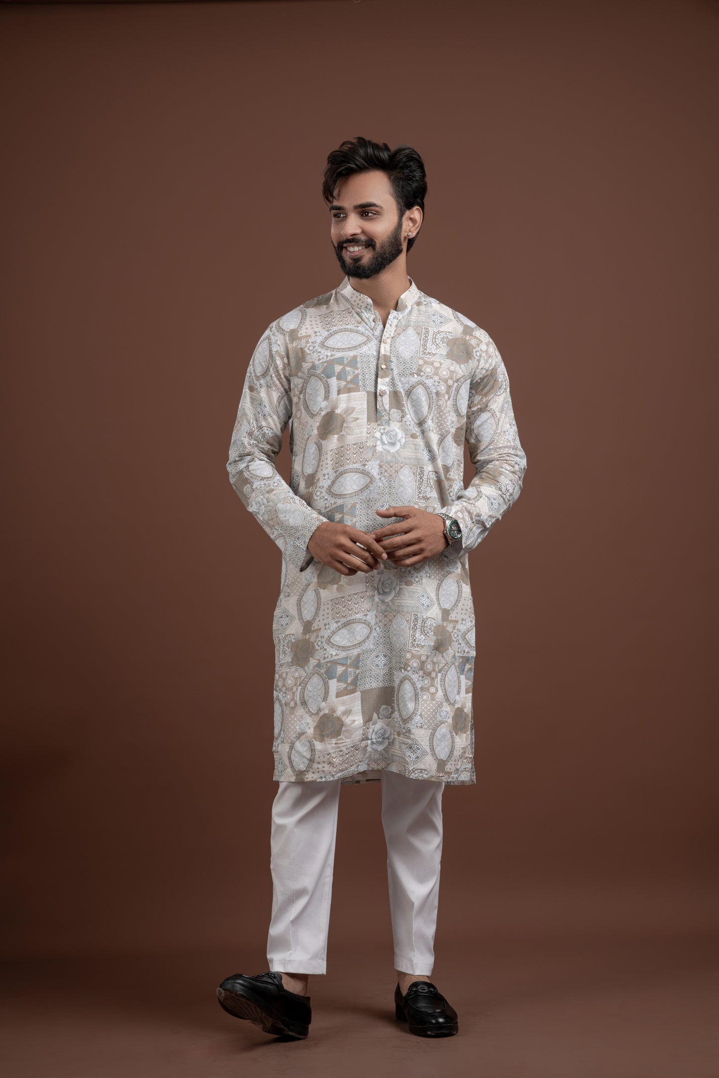 LINEN PRINTED KURTA