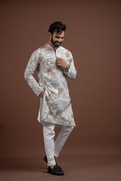 LINEN PRINTED KURTA