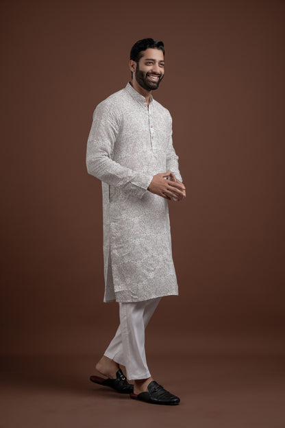 LINEN PRINTED KURTA
