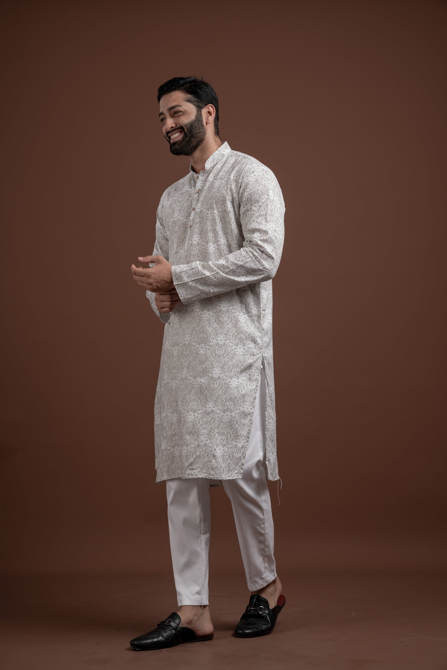 LINEN PRINTED KURTA