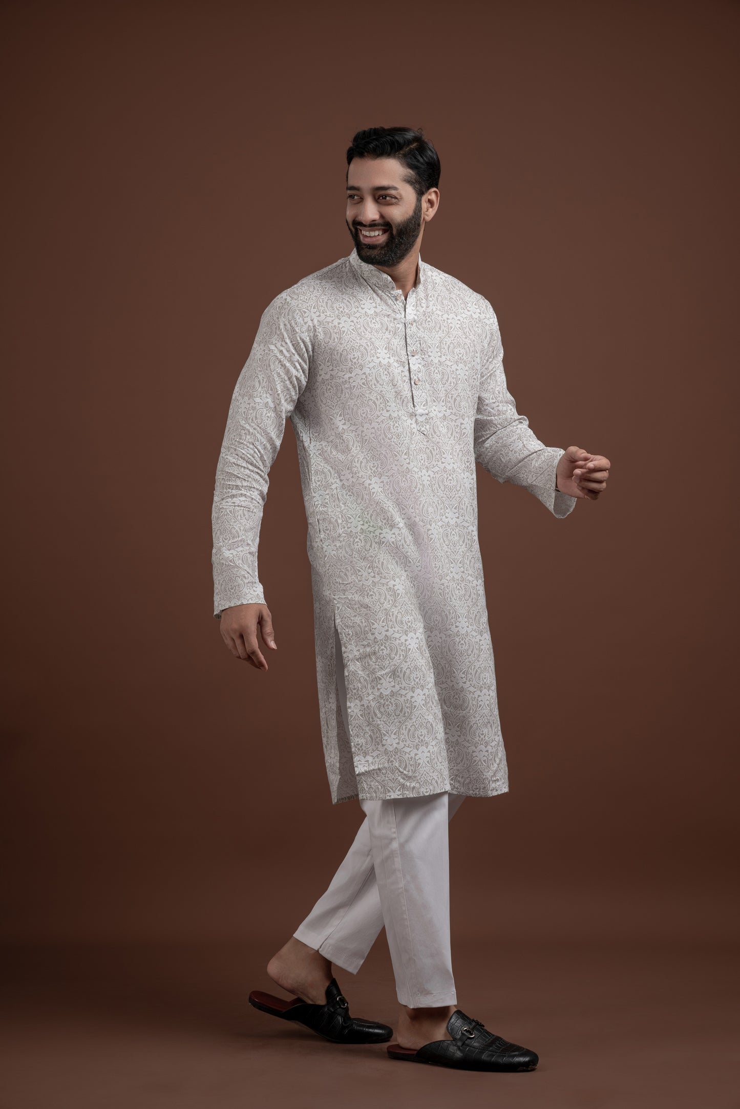 LINEN PRINTED KURTA