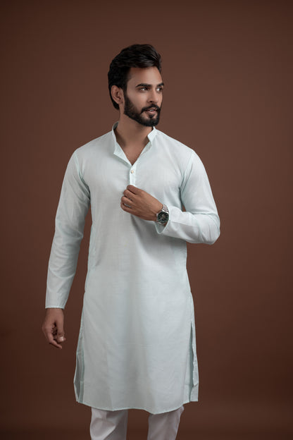 PLAIN DOUBLE MAGIC SKY BLUE KURTA