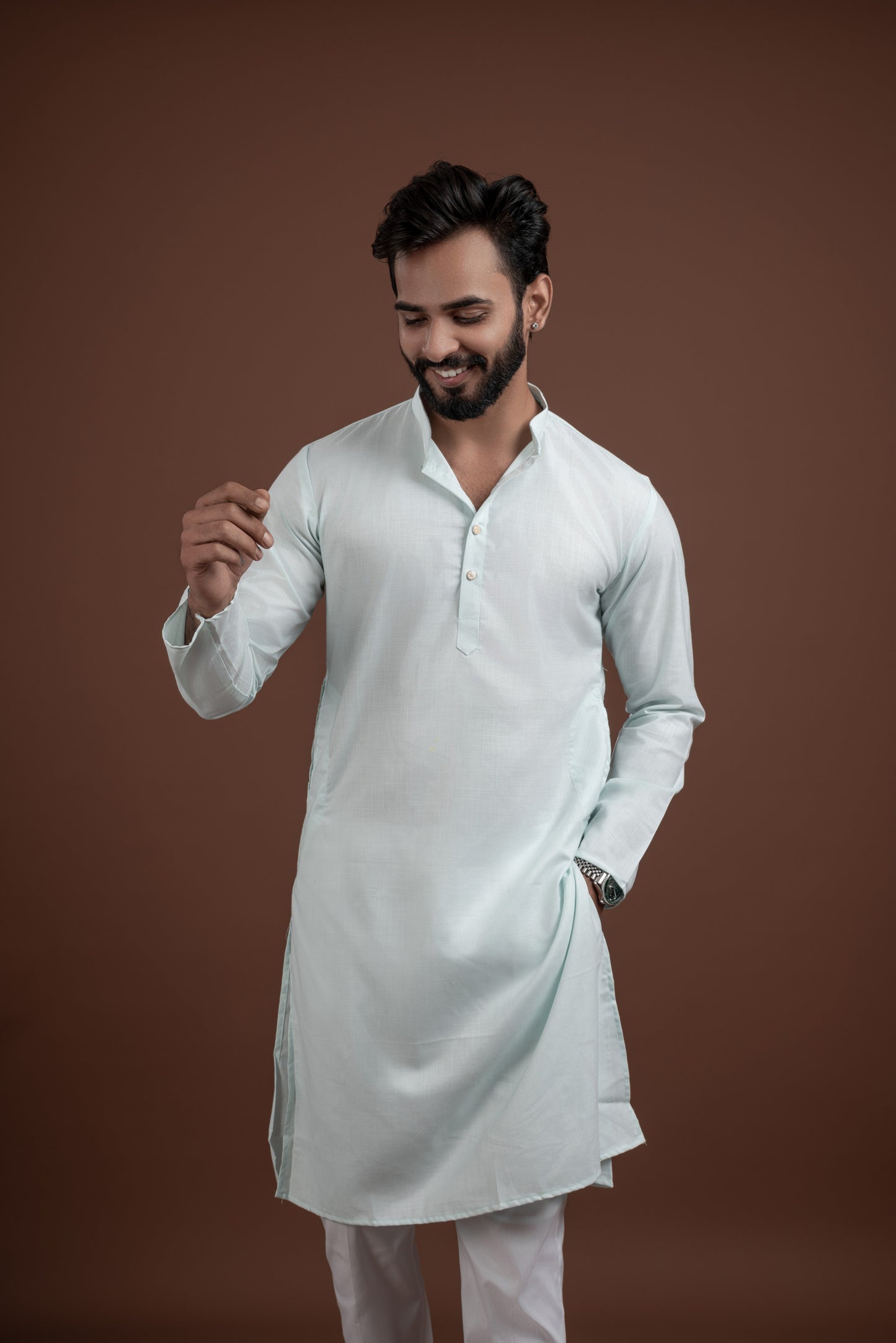 PLAIN DOUBLE MAGIC SKY BLUE KURTA