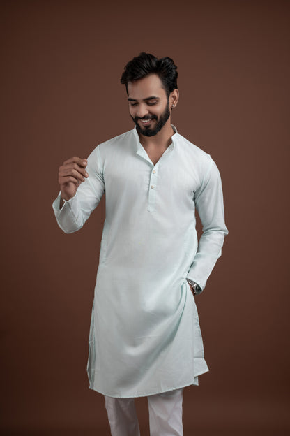 PLAIN DOUBLE MAGIC SKY BLUE KURTA