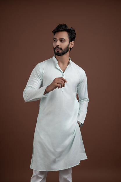 PLAIN DOUBLE MAGIC SKY BLUE KURTA