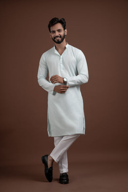 PLAIN DOUBLE MAGIC SKY BLUE KURTA