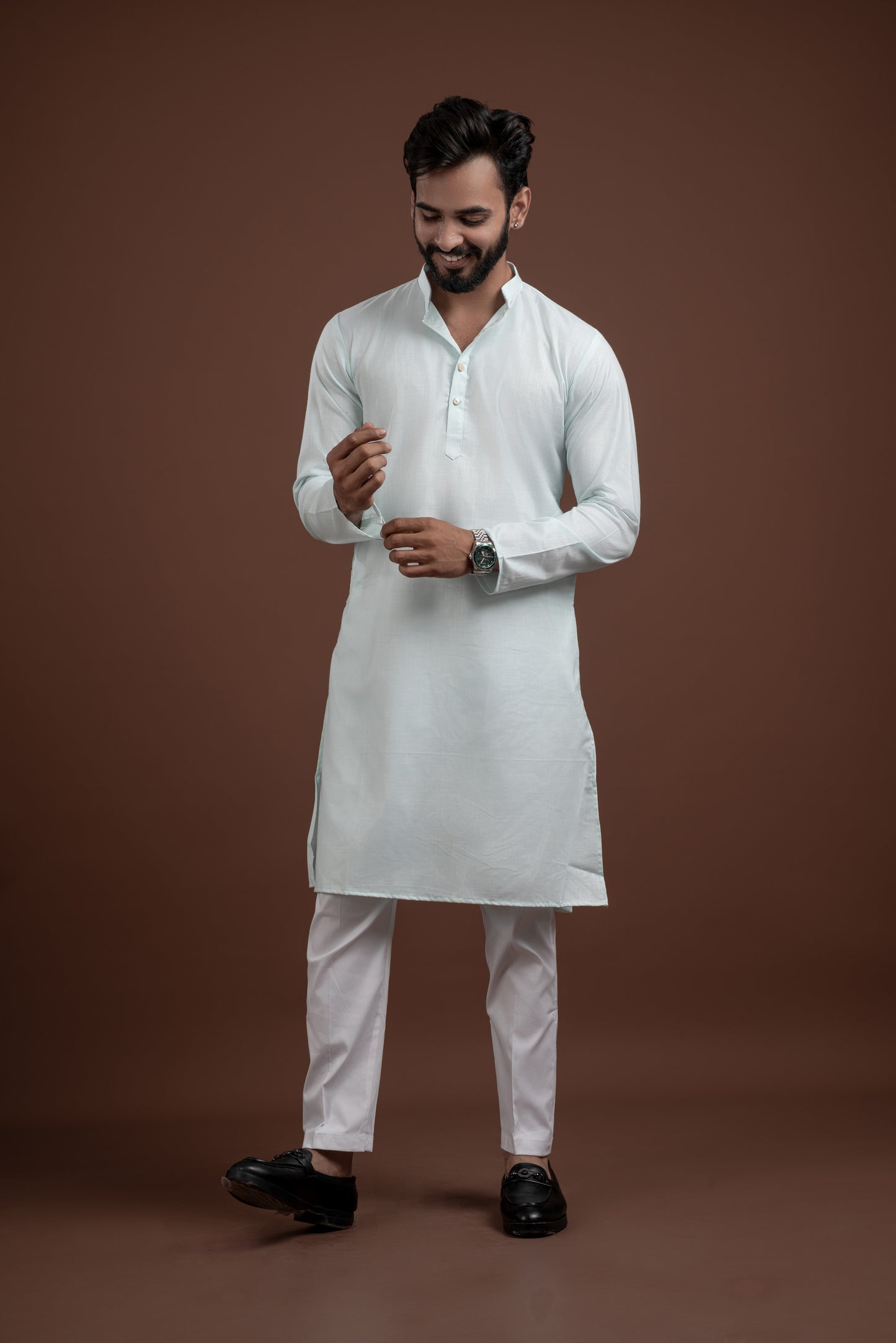 PLAIN DOUBLE MAGIC SKY BLUE KURTA