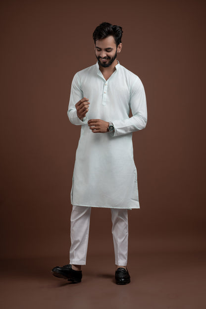 PLAIN DOUBLE MAGIC SKY BLUE KURTA