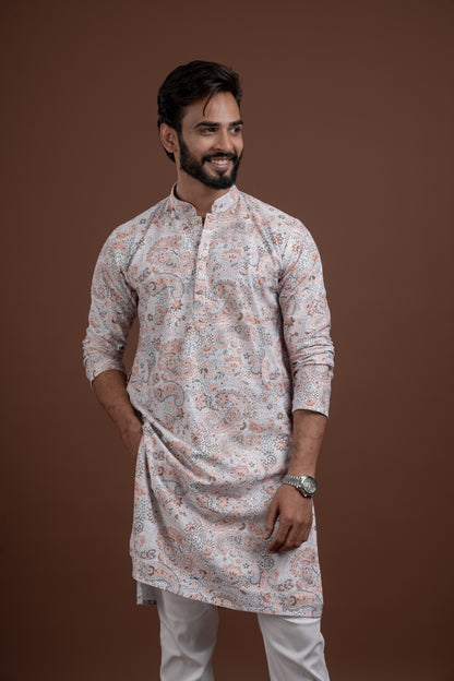 PRINTED DIGITAL WAFFEL KURTA