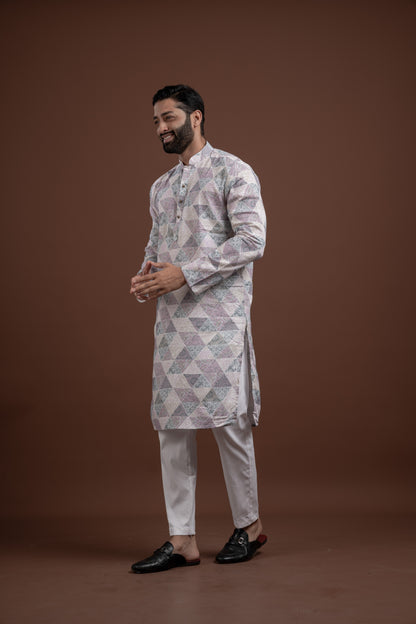 LINEN PRINTED KURTA