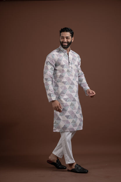 LINEN PRINTED KURTA