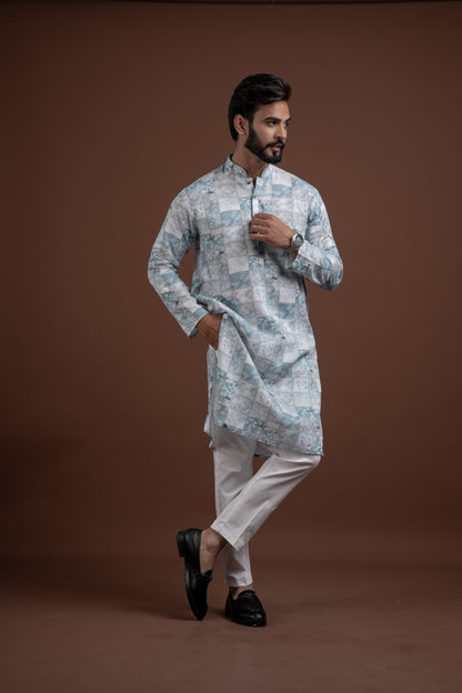 LINEN PRINTED KURTA