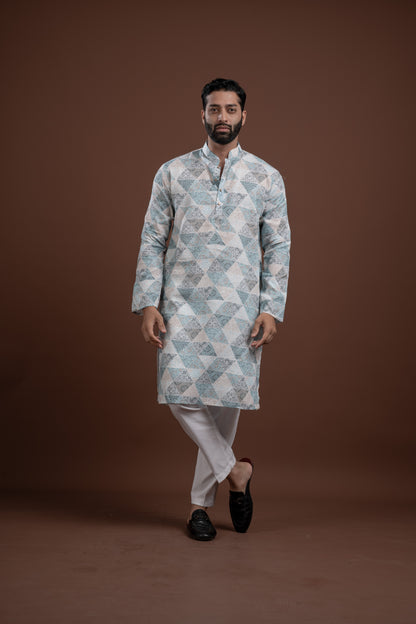 LINEN PRINTED KURTA