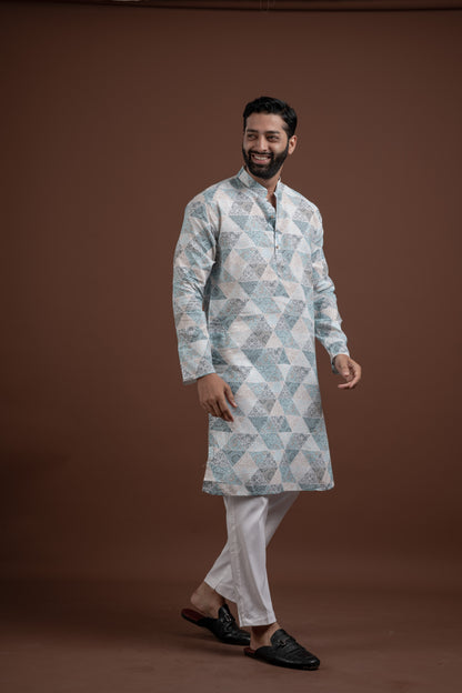 LINEN PRINTED KURTA