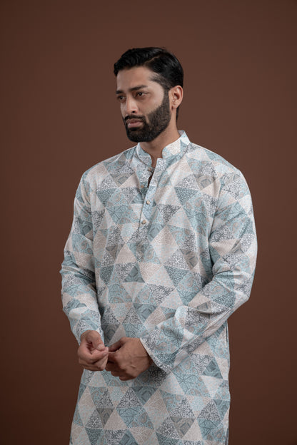 LINEN PRINTED KURTA