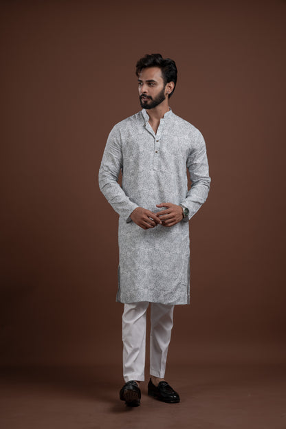 LINEN PRINTED KURTA