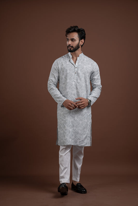 LINEN PRINTED KURTA
