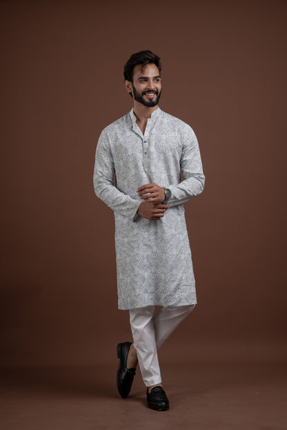LINEN PRINTED KURTA