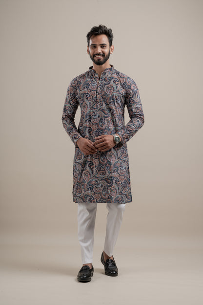 PRINTED DIGITAL WAFFEL KURTA