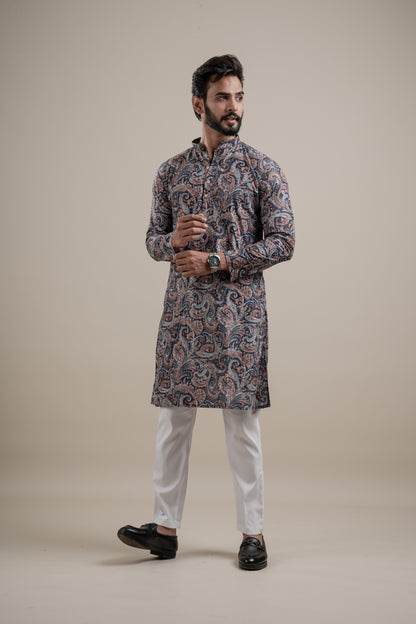 PRINTED DIGITAL WAFFEL KURTA