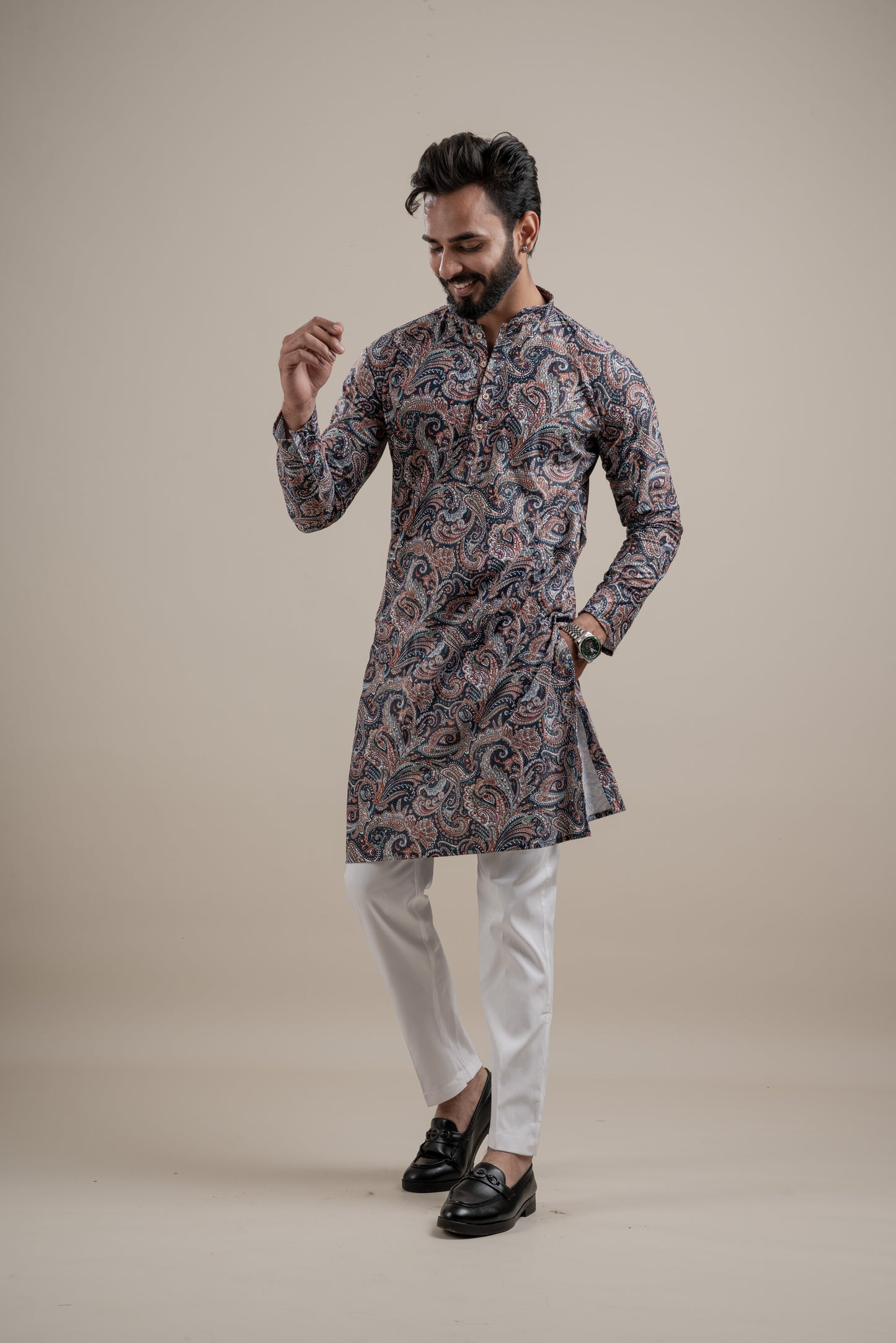PRINTED DIGITAL WAFFEL KURTA