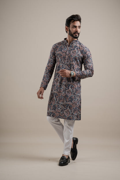 PRINTED DIGITAL WAFFEL KURTA