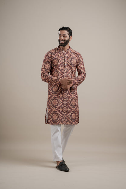 PRINTED DIGITAL WAFFEL KURTA