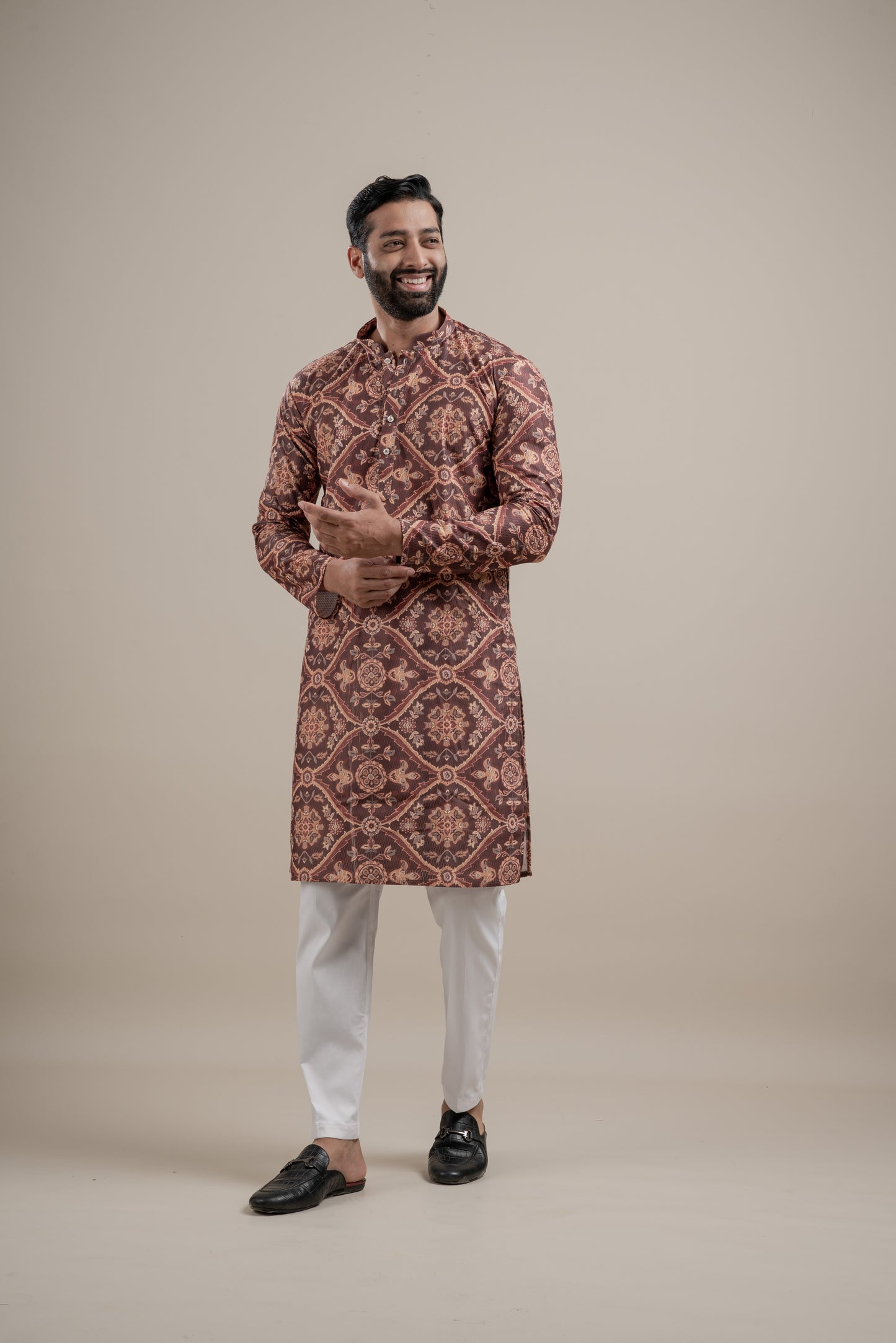 PRINTED DIGITAL WAFFEL KURTA