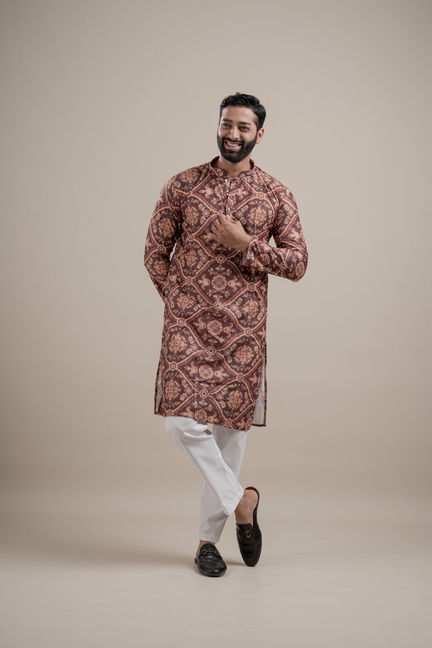 PRINTED DIGITAL WAFFEL KURTA