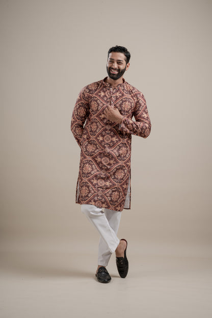 PRINTED DIGITAL WAFFEL KURTA