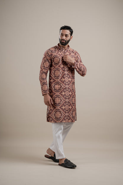 PRINTED DIGITAL WAFFEL KURTA