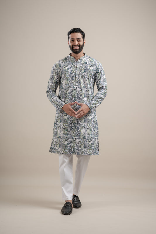 PRINTED DIGITAL WAFFEL KURTA