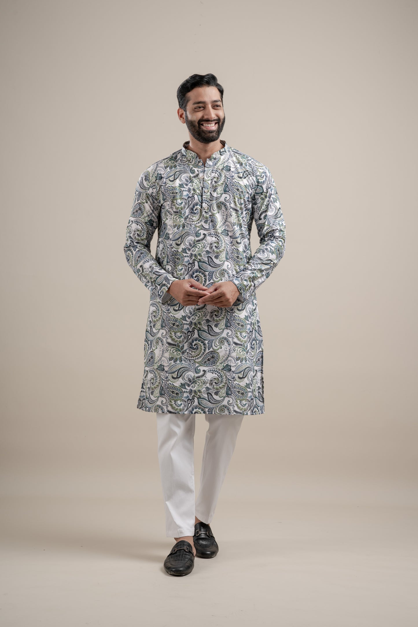 PRINTED DIGITAL WAFFEL KURTA